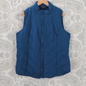 Lane Bryant women's blue puffer vest NWT Size 14/16 Cozycore preppy gorpcore